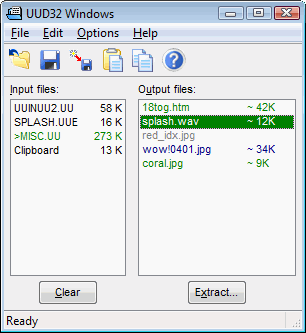 UUD32Win example application window